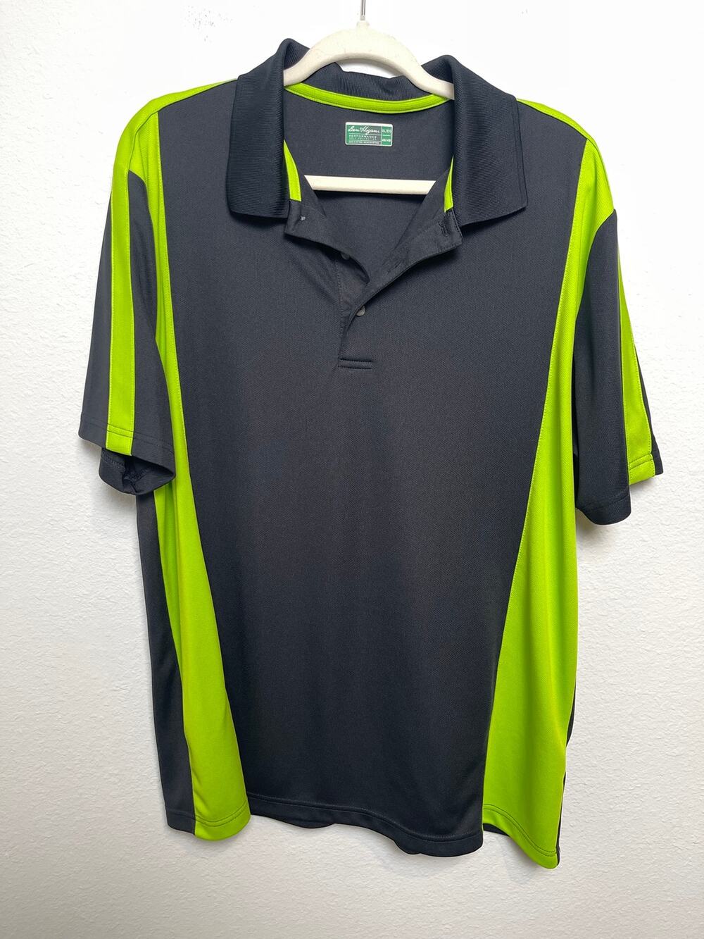 Ben Hogan Performance Polo Shirt Men’s XL Black Neon Green Colorblock Golf